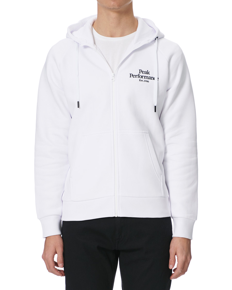 Homme | Pulls Et Tricots | Peak Performance | Original Logo Full Zip Hoodie White