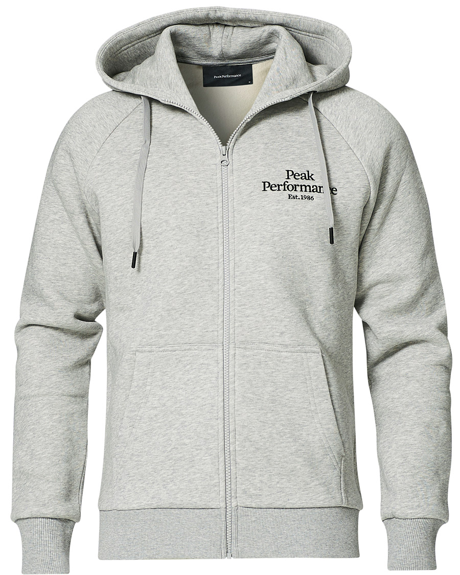 Homme | Pulls Et Tricots | Peak Performance | Original Logo Full Zip Hoodie Grey Melange