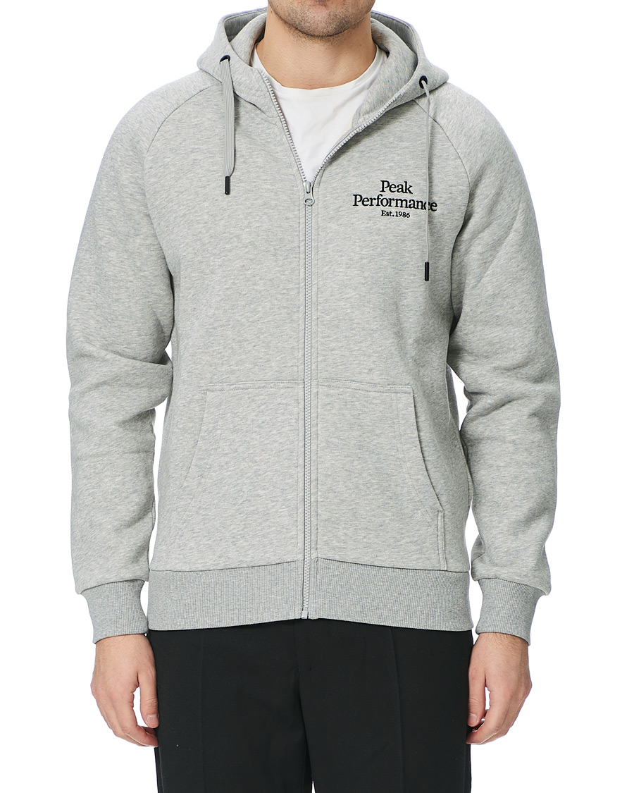 Homme | Pulls Et Tricots | Peak Performance | Original Logo Full Zip Hoodie Grey Melange