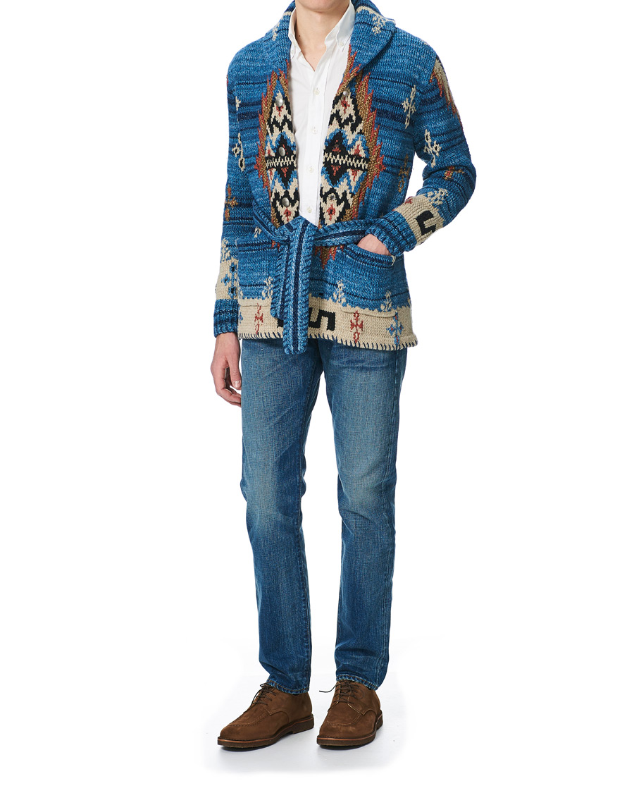 Homme | Pulls Et Tricots | RRL | Ranch Belted Shawl Cardigan Indigo/Cream