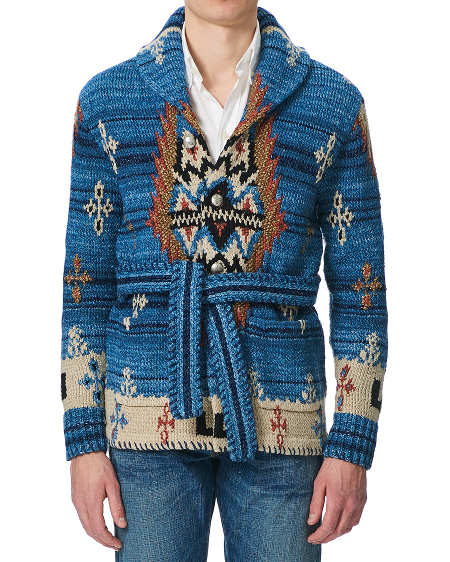 Homme | Pulls Et Tricots | RRL | Ranch Belted Shawl Cardigan Indigo/Cream