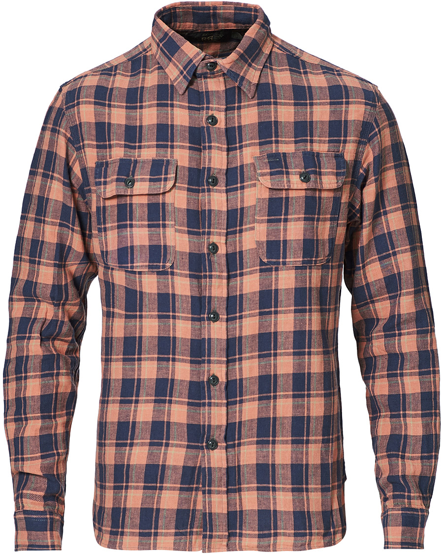Homme | Chemises | RRL | Cotton/Linen Matlock Workshirt Coral/Blue