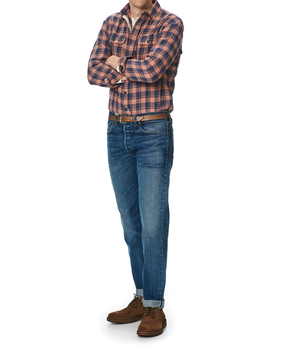 Homme | Chemises | RRL | Cotton/Linen Matlock Workshirt Coral/Blue