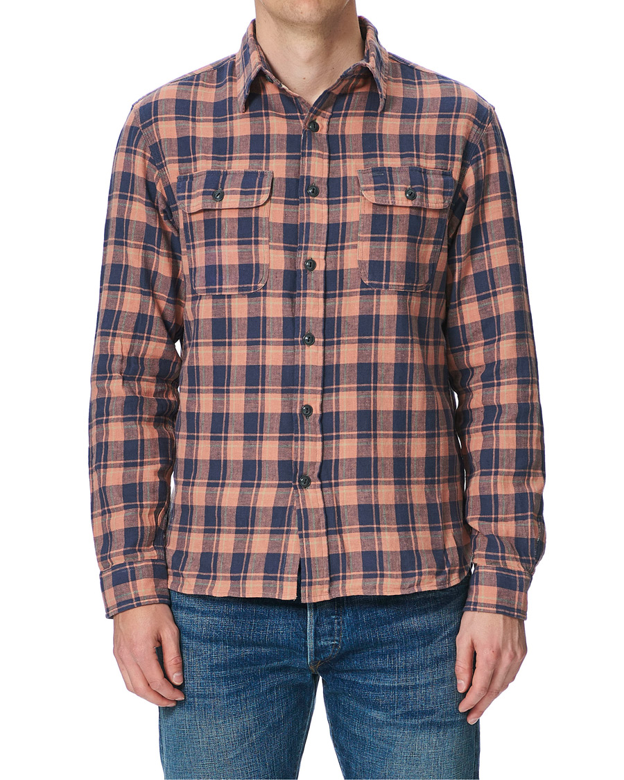 Homme | Chemises | RRL | Cotton/Linen Matlock Workshirt Coral/Blue