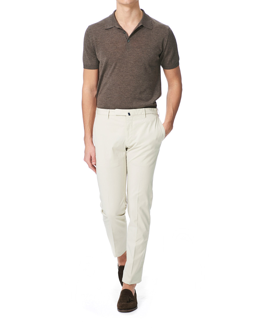 Homme | Polos | Morris Heritage | Short Sleeve Knitted Polo Shirt Brown