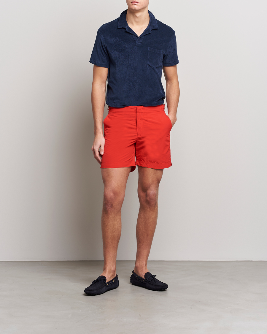 Heren | Zwembroek | Orlebar Brown | Bulldog II Medium Length Swim Shorts Rescue Red