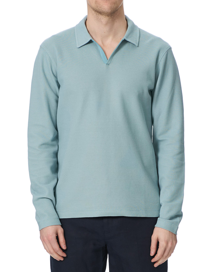 Homme | Pulls Et Tricots | Orlebar Brown | Felix Long Sleeve Waffle Polo Mineral
