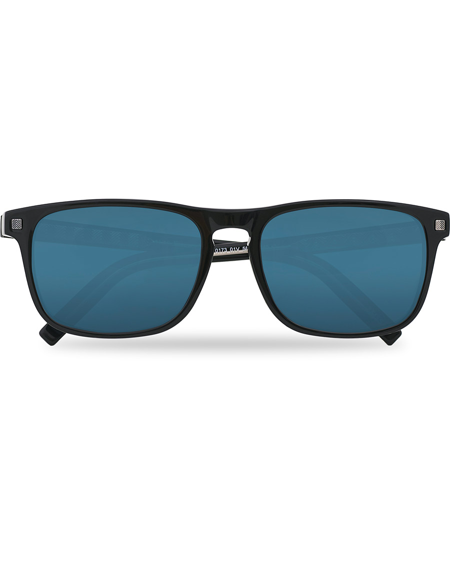 Homme | Ermenegildo Zegna EZ0173 Sunglasses Shiny Black/Blue | Ermenegildo Zegna | EZ0173 Sunglasses Shiny Black/Blue