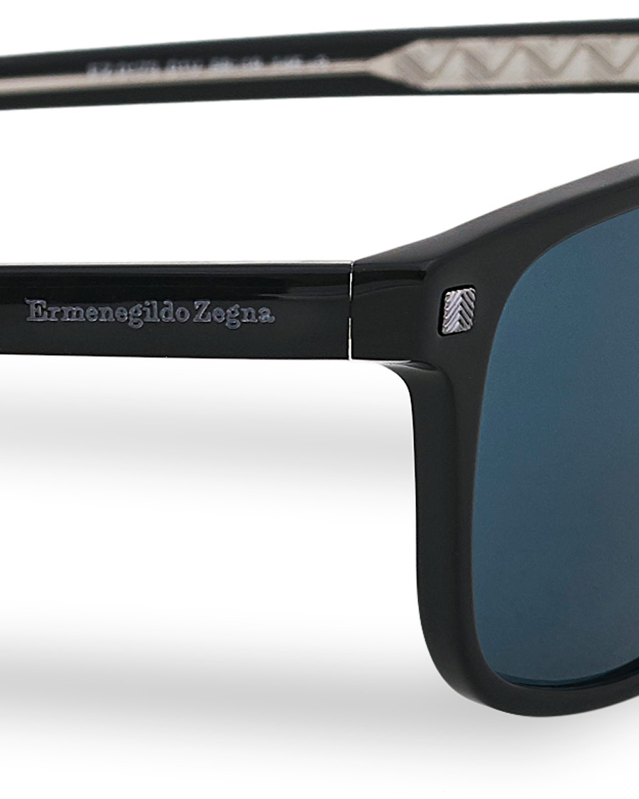 Homme | Ermenegildo Zegna EZ0173 Sunglasses Shiny Black/Blue | Ermenegildo Zegna | EZ0173 Sunglasses Shiny Black/Blue