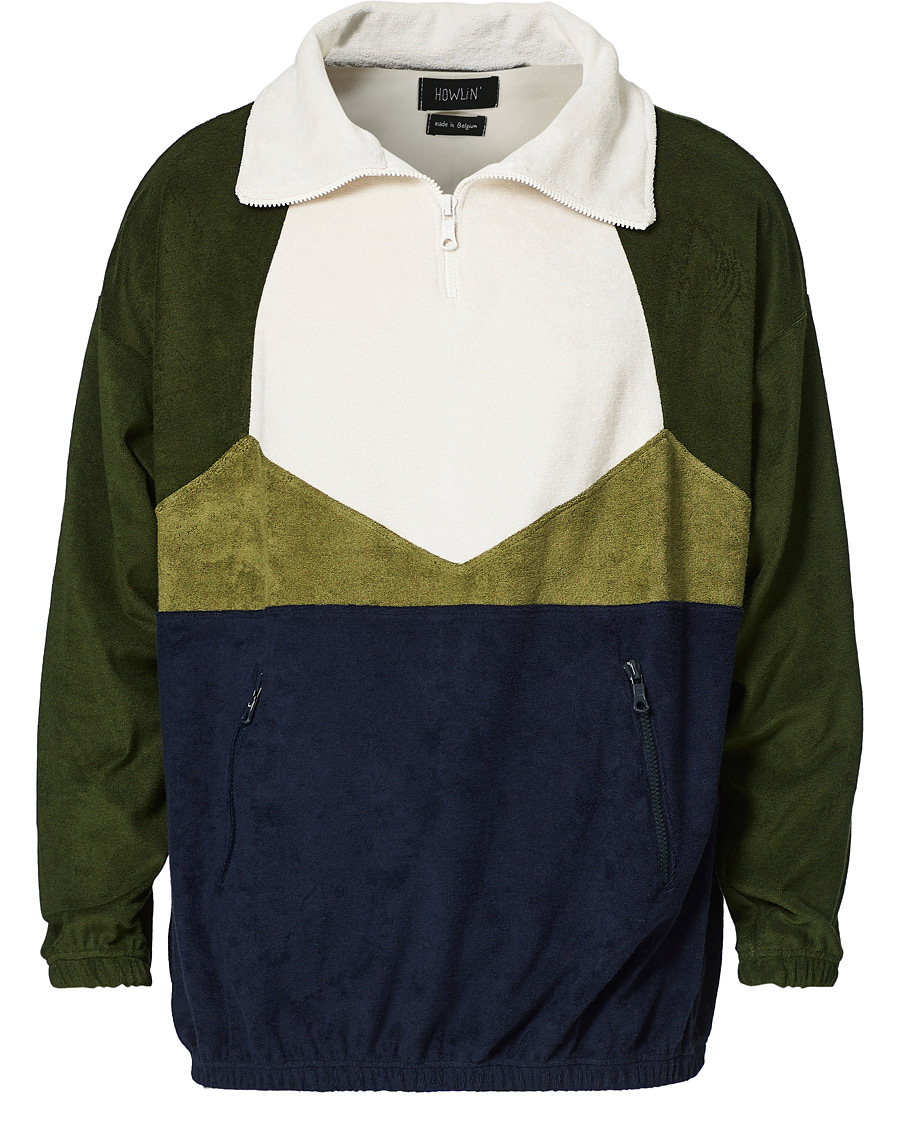 Heren | Truien | Howlin' | Long Sleeve Terry Zip Sweat Dark Green