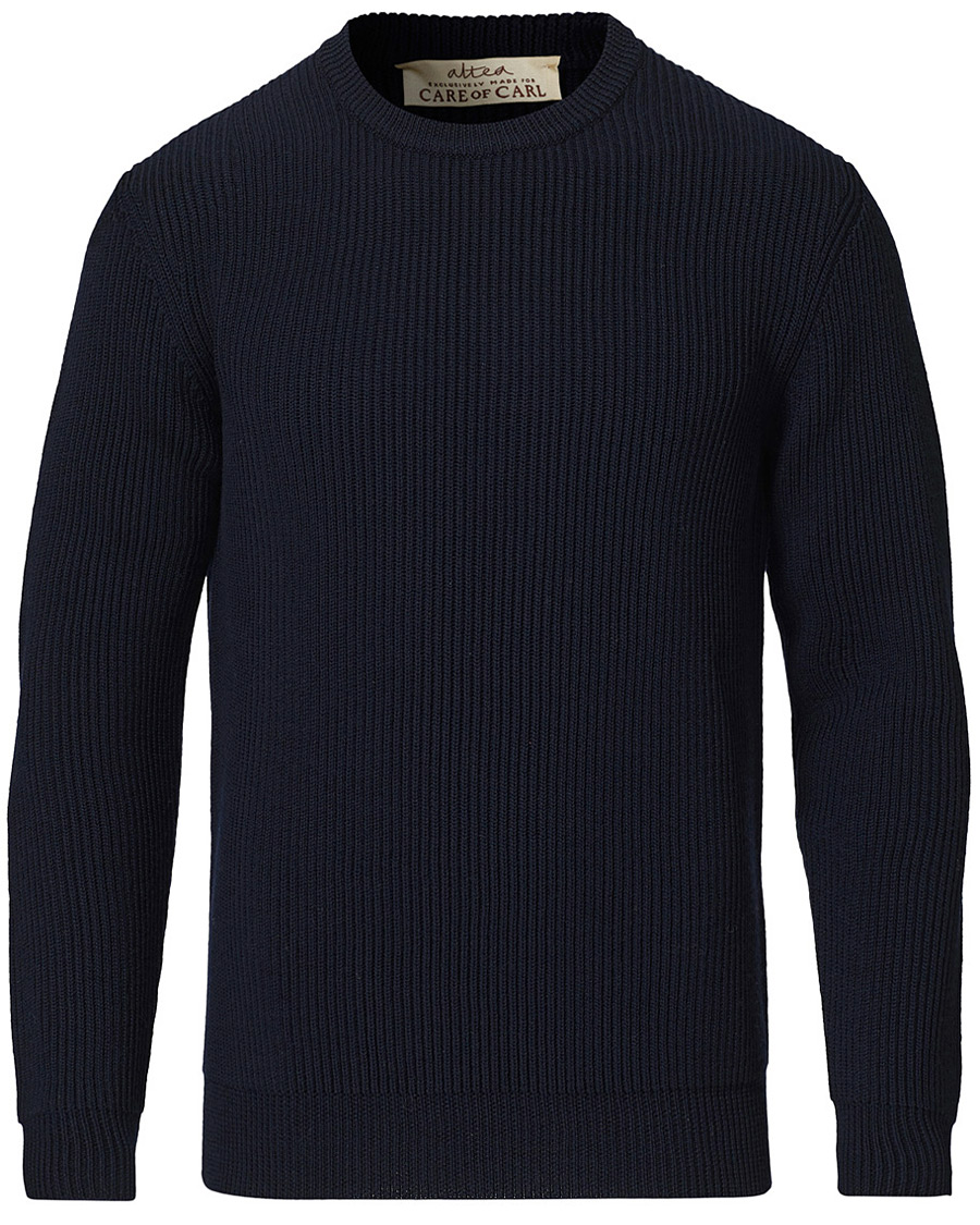 Homme | Pulls Et Tricots | Altea | Rib Stitch Crew Neck Navy