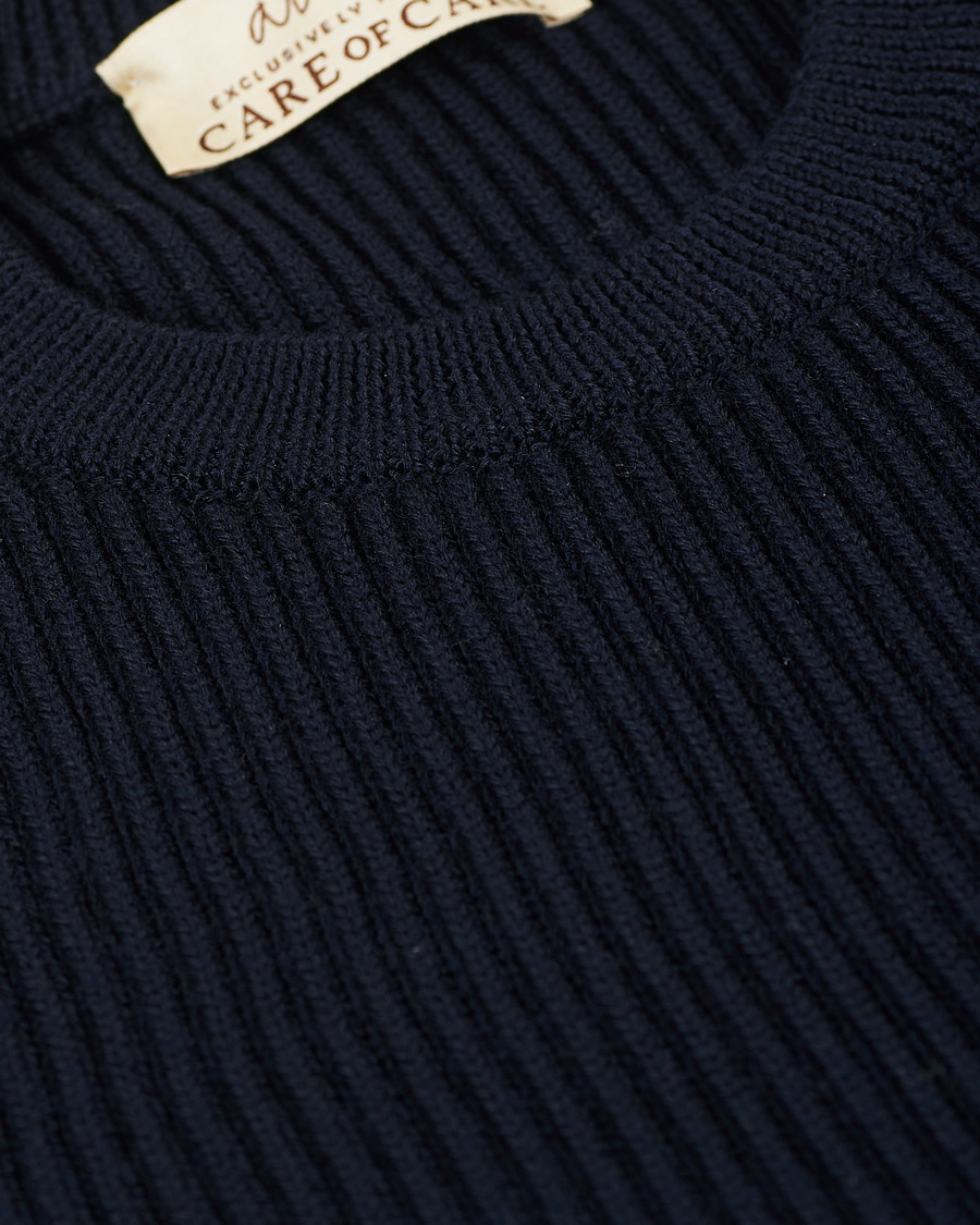 Homme | Pulls Et Tricots | Altea | Rib Stitch Crew Neck Navy