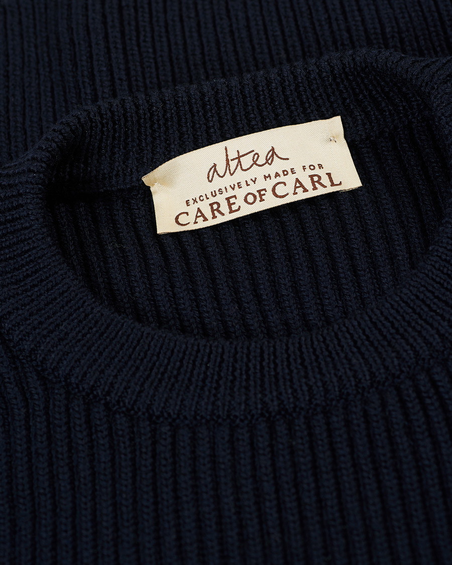 Homme | Pulls Et Tricots | Altea | Rib Stitch Crew Neck Navy