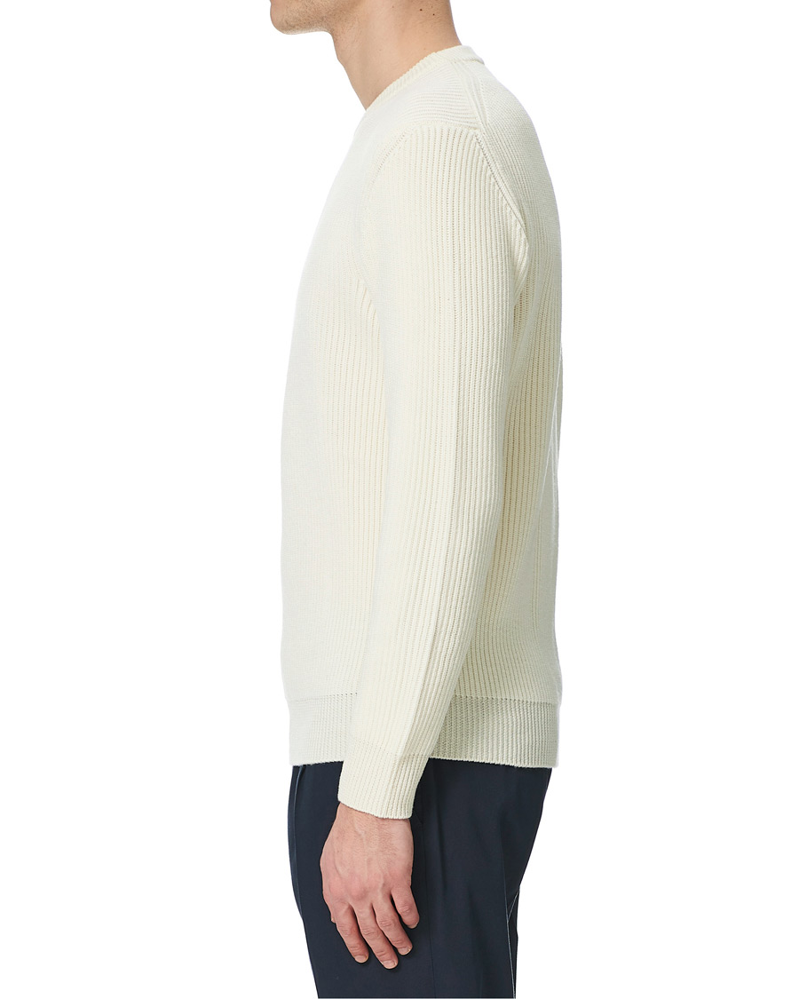 Homme | Pulls Et Tricots | Altea | Rib Stitch Crew Neck Off White