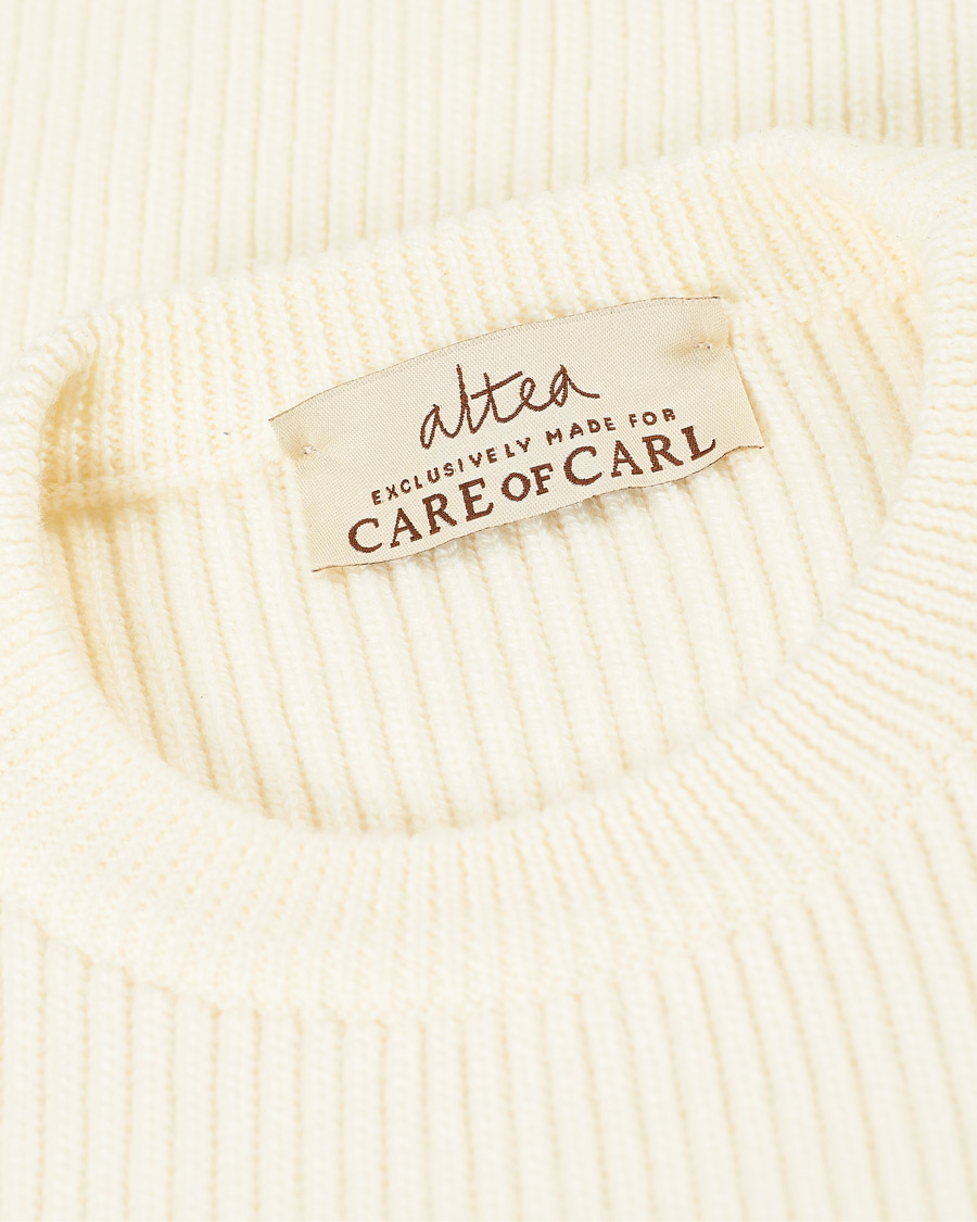 Homme | Pulls Et Tricots | Altea | Rib Stitch Crew Neck Off White