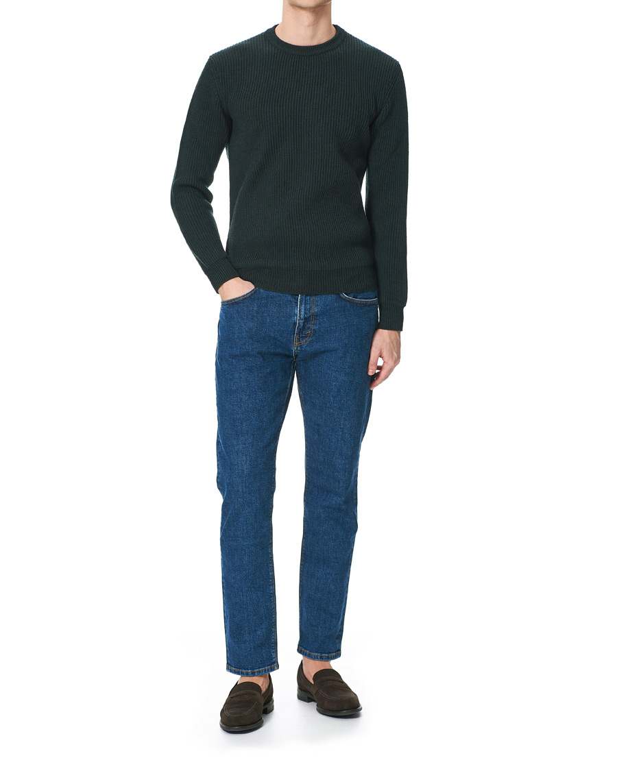 Homme | Pulls Et Tricots | Altea | Rib Stitch Crew Neck Dark Green