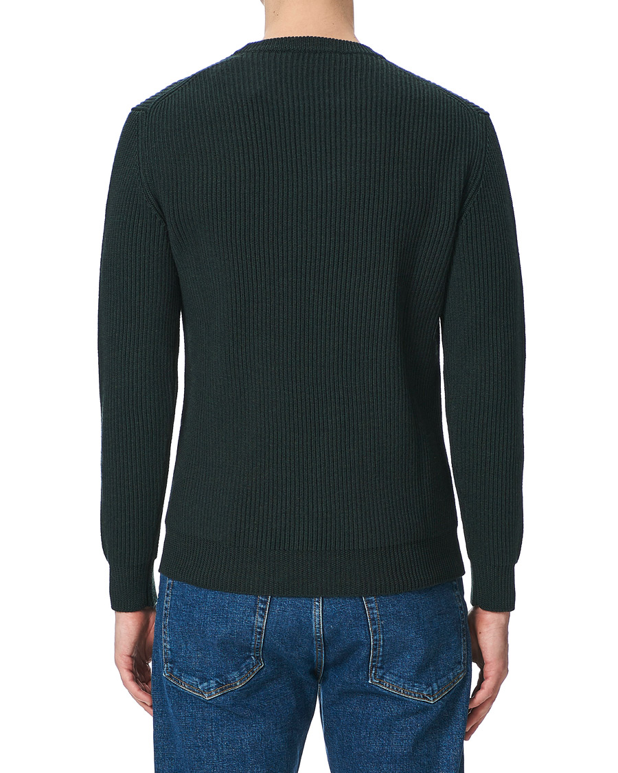 Homme | Pulls Et Tricots | Altea | Rib Stitch Crew Neck Dark Green