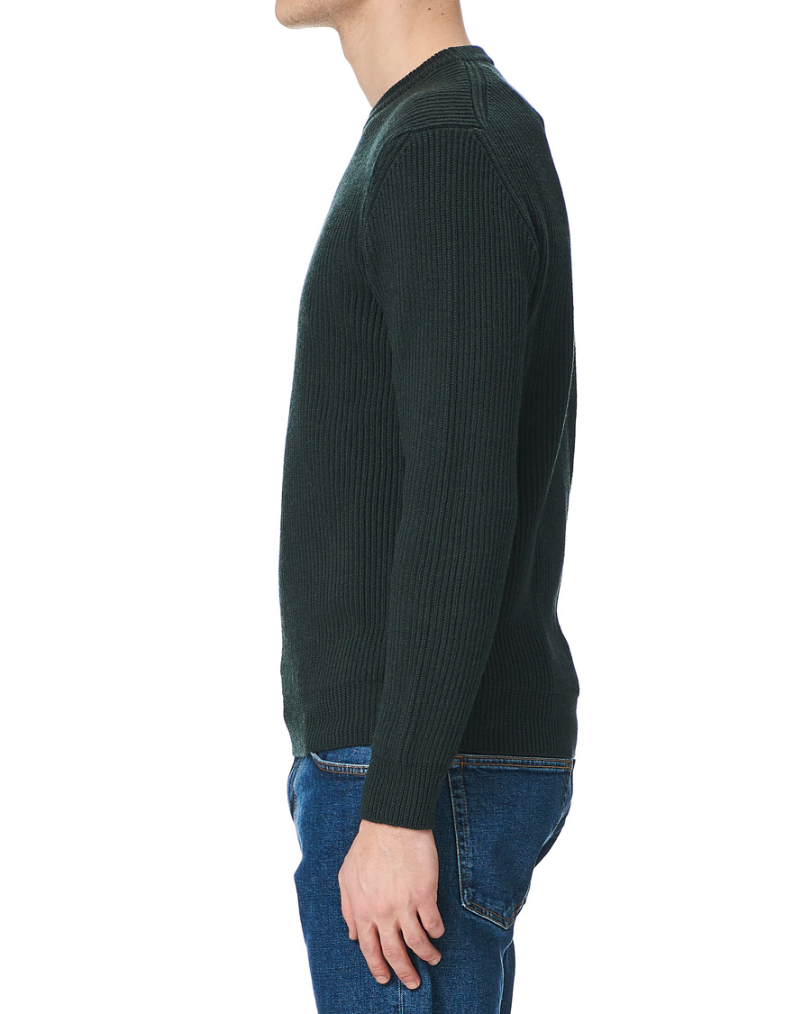 Homme | Pulls Et Tricots | Altea | Rib Stitch Crew Neck Dark Green