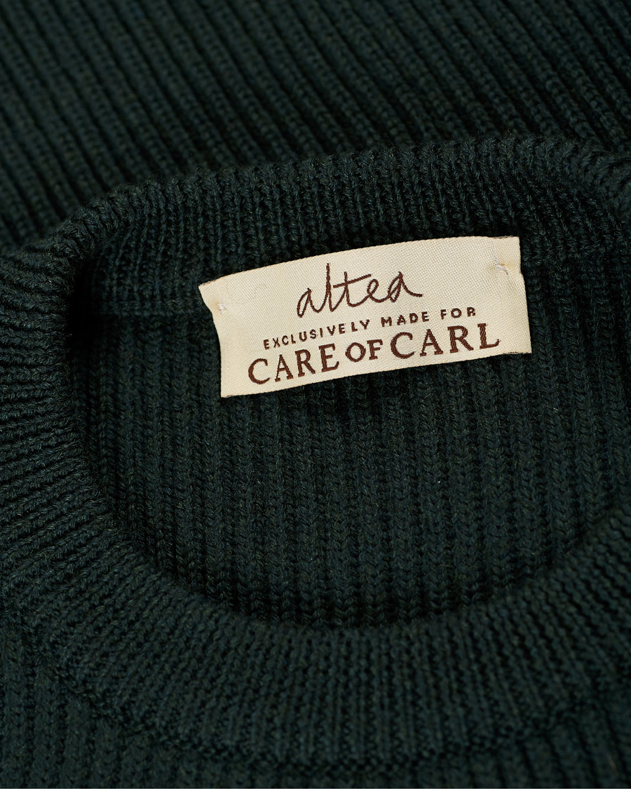Homme | Pulls Et Tricots | Altea | Rib Stitch Crew Neck Dark Green