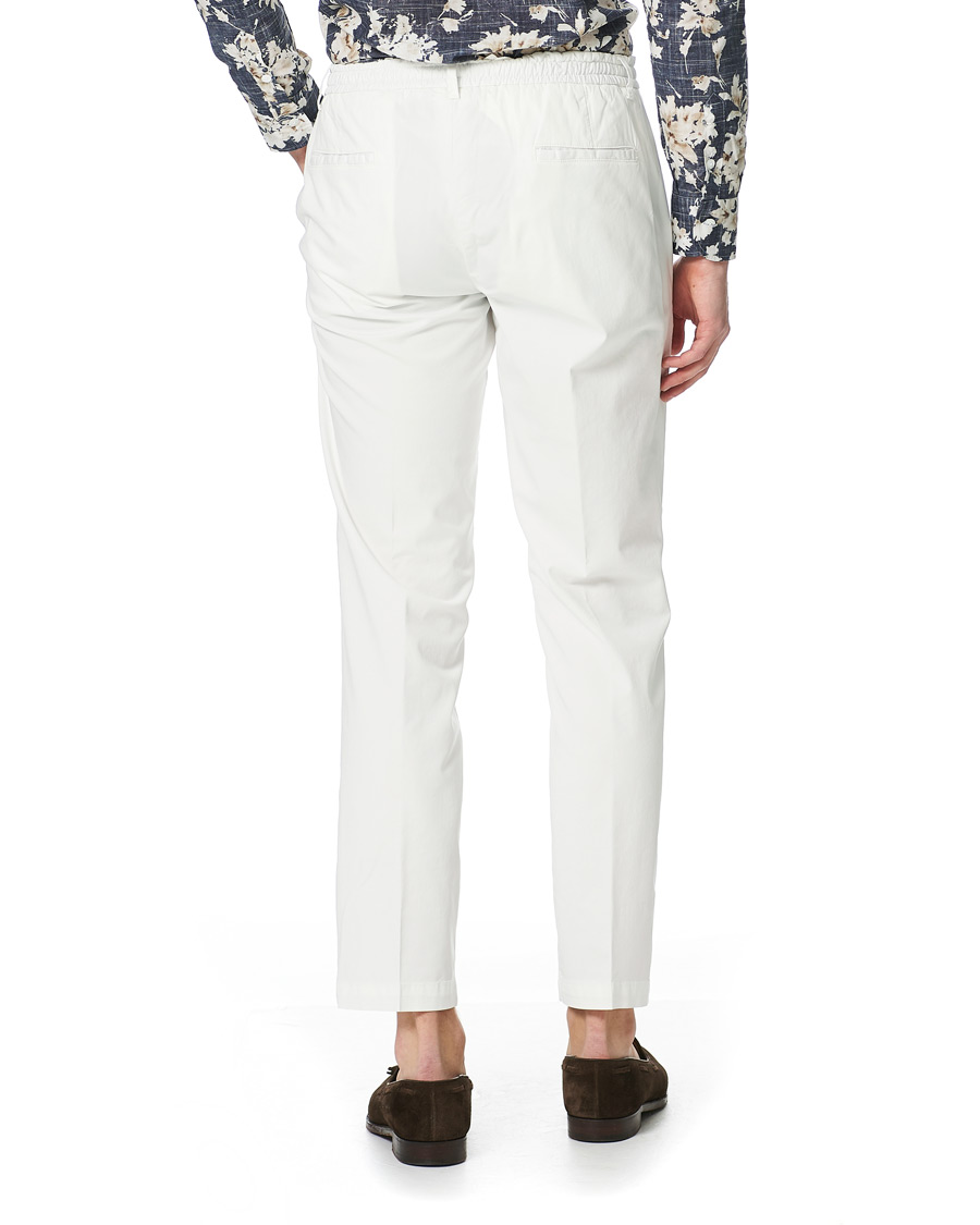Homme | Pantalons | Briglia 1949 | Drawstring Easy Fit Cotton/Tencel Trousers Off White