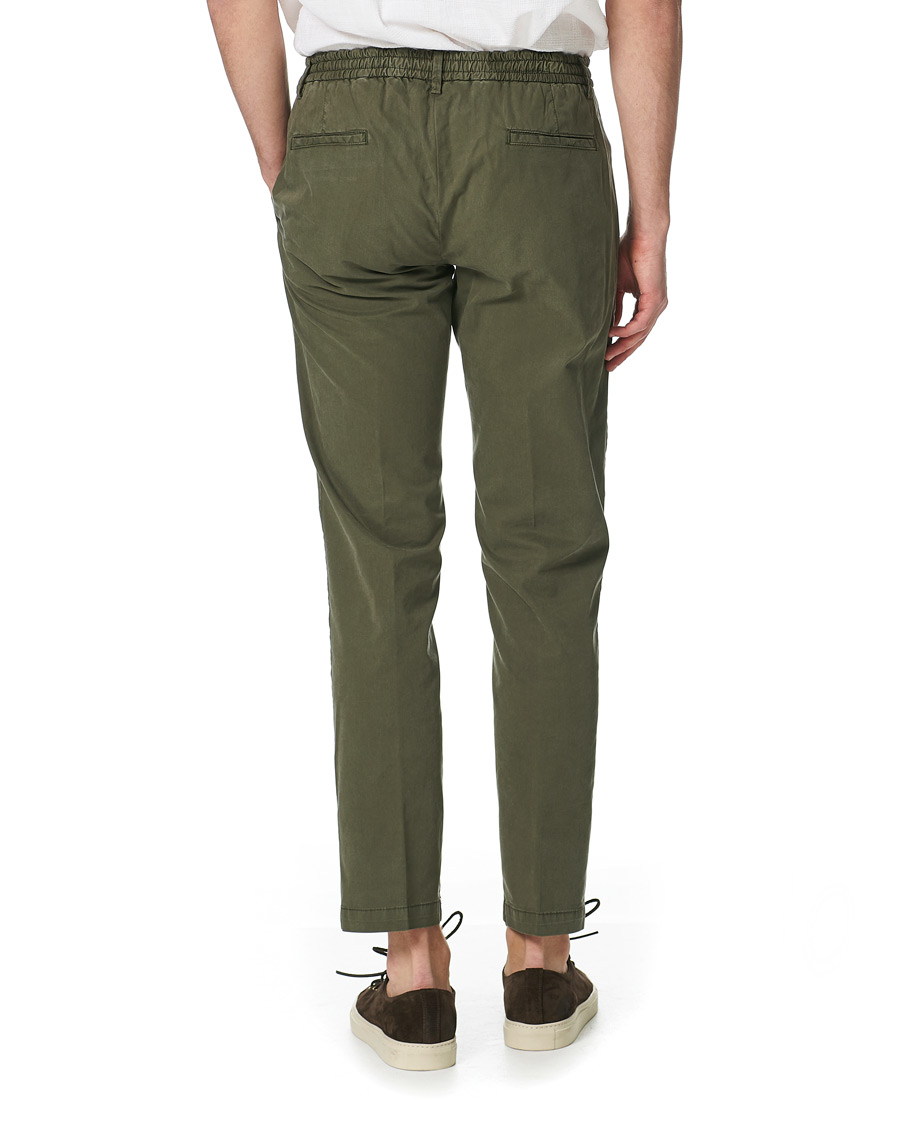 Homme | Pantalons | Briglia 1949 | Drawstring Easy Fit Cotton/Tencel Trousers Olive