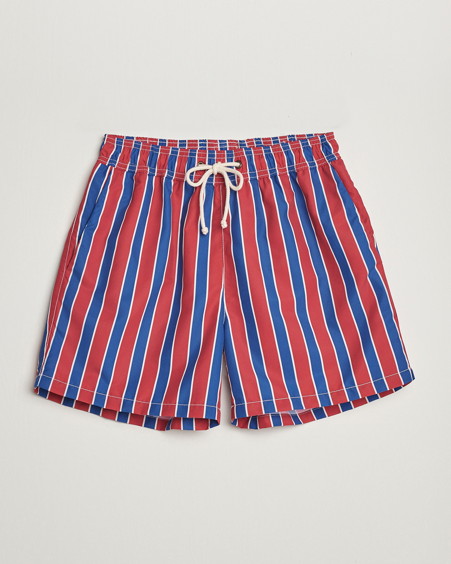 Homme | Maillots De Bain | Ripa Ripa | Monterosso Striped Swimshorts Red/Blue