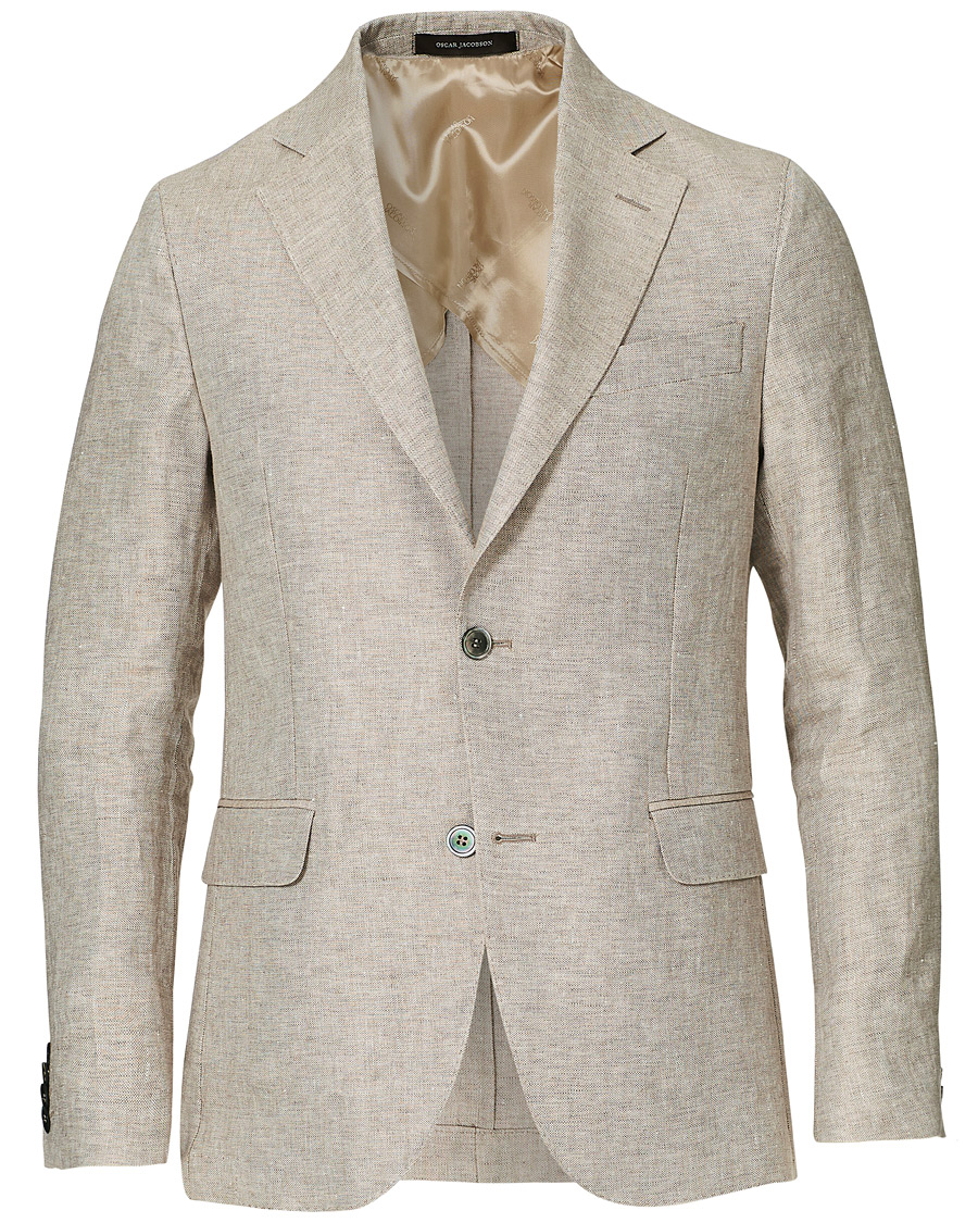 Heren | Blazers | Oscar Jacobson | Egel Linen Blazer Beige
