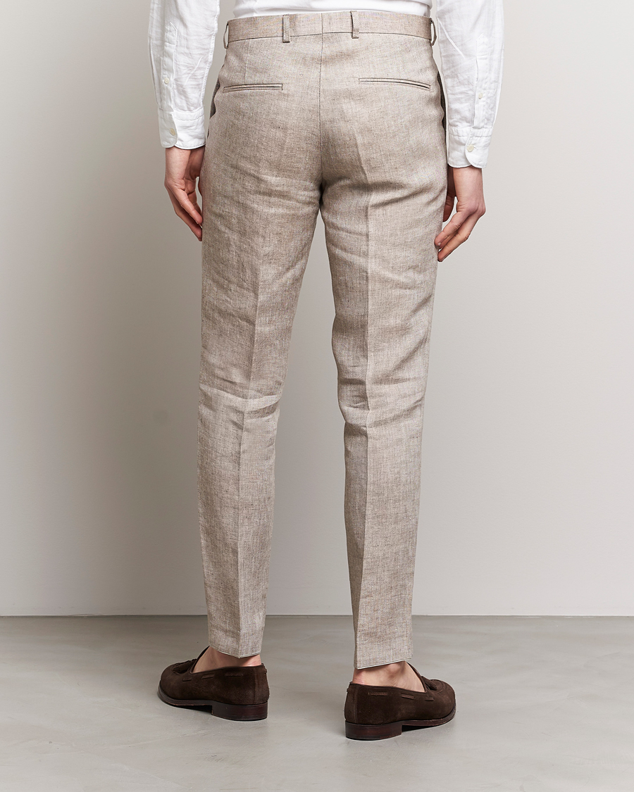 Homme | Pantalons | Oscar Jacobson | Denz Linen Trousers Beige