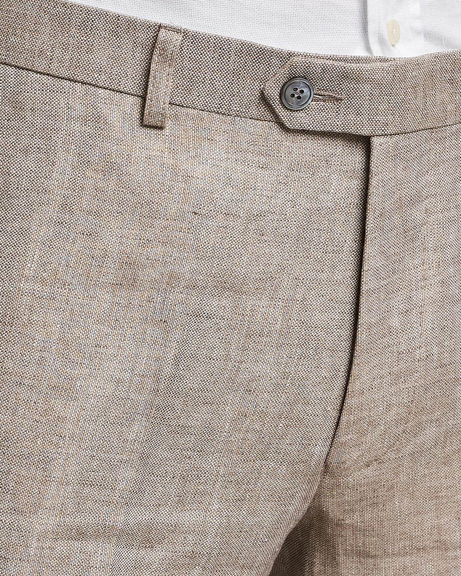 Homme | Pantalons | Oscar Jacobson | Denz Linen Trousers Beige
