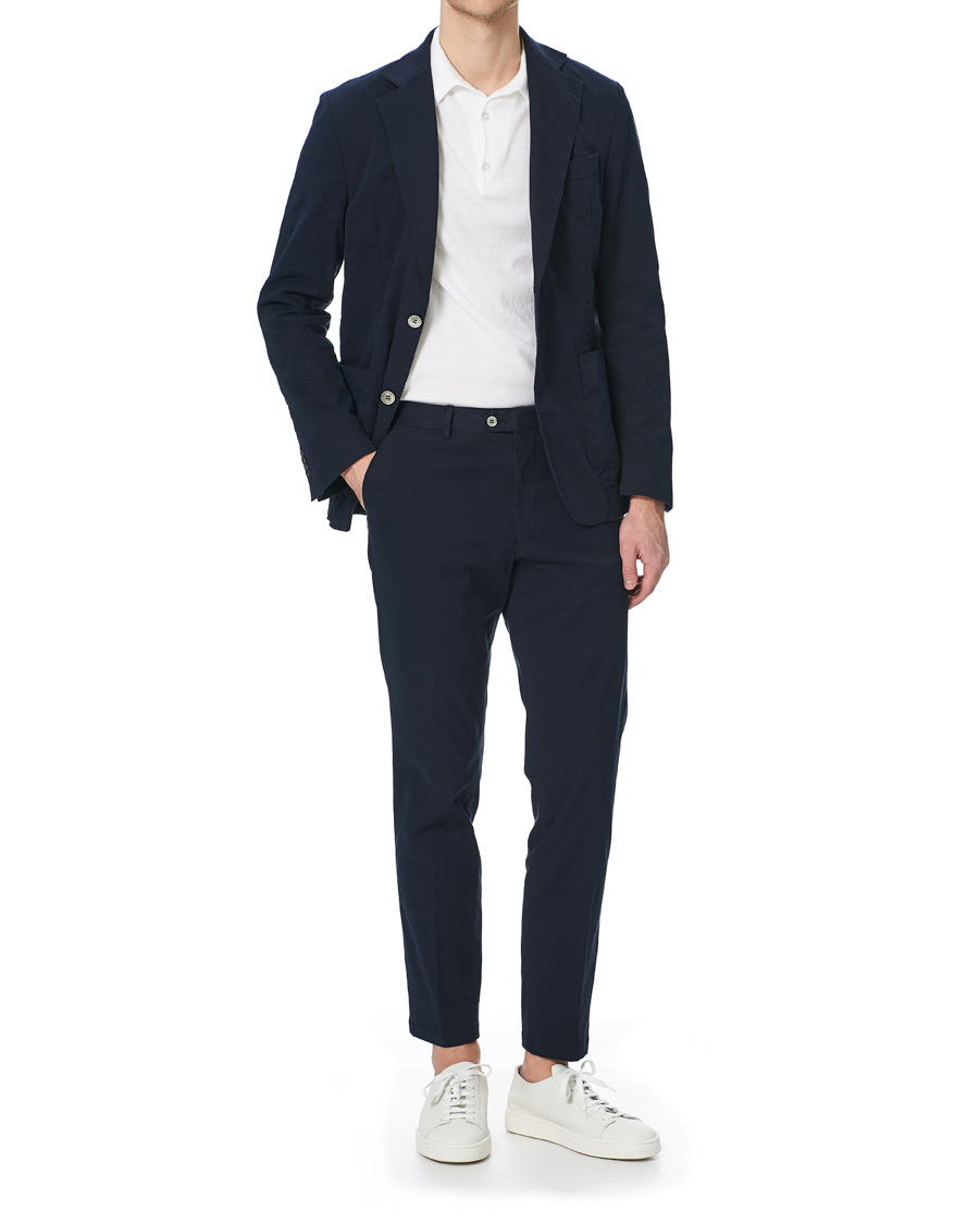 Homme | Pantalons | Oscar Jacobson | Denz Cotton Trousers Navy