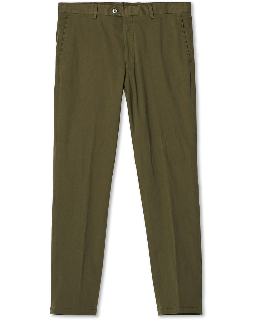 Homme | Pantalons | Oscar Jacobson | Denz Cotton Trousers Olive