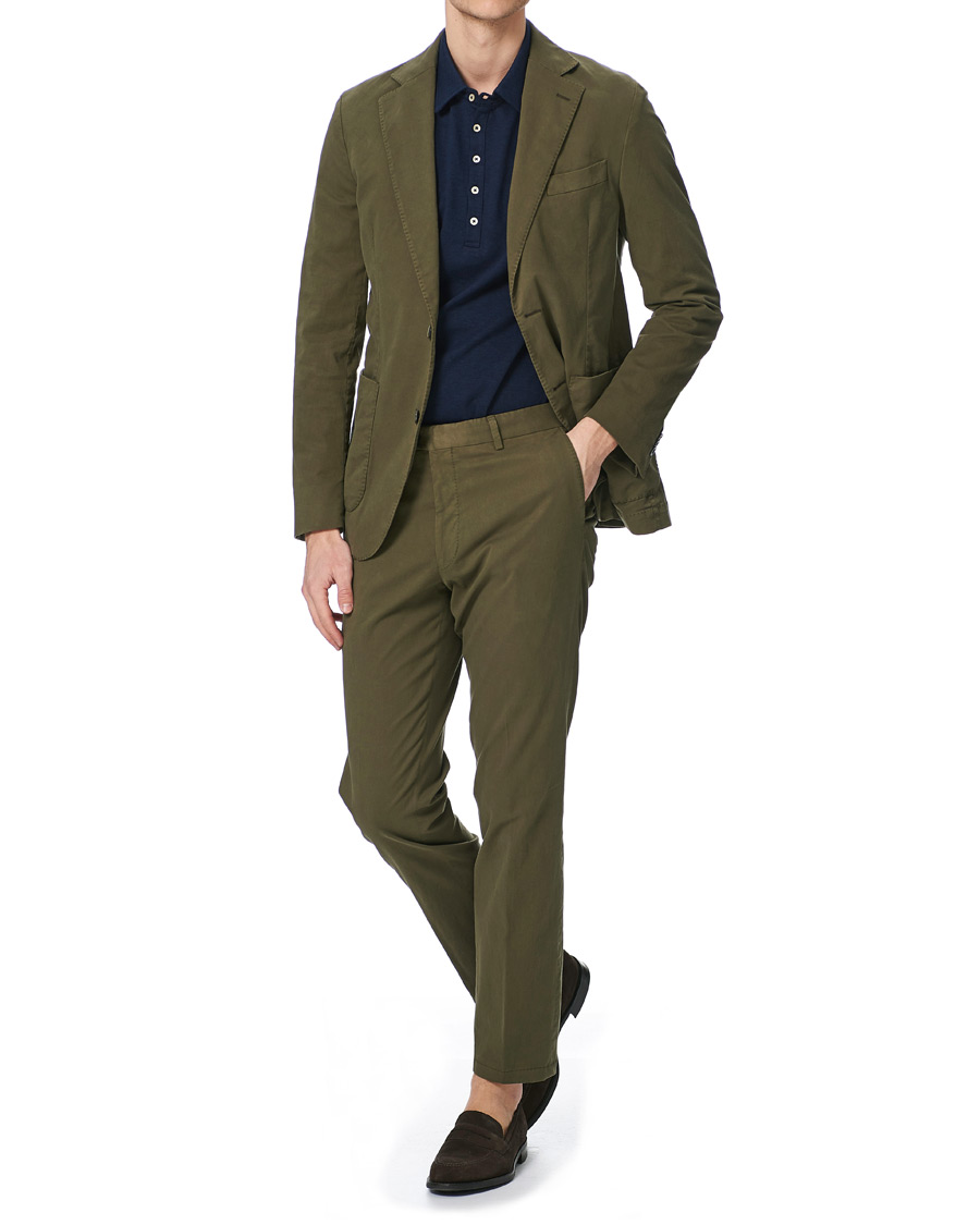 Homme | Pantalons | Oscar Jacobson | Denz Cotton Trousers Olive