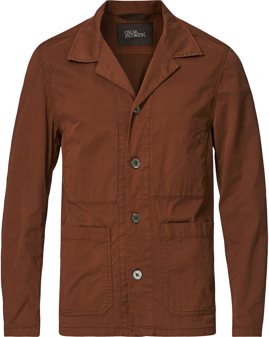 Homme | Chemises | Oscar Jacobson | Hampus Cotton Shirt Jacket Brown
