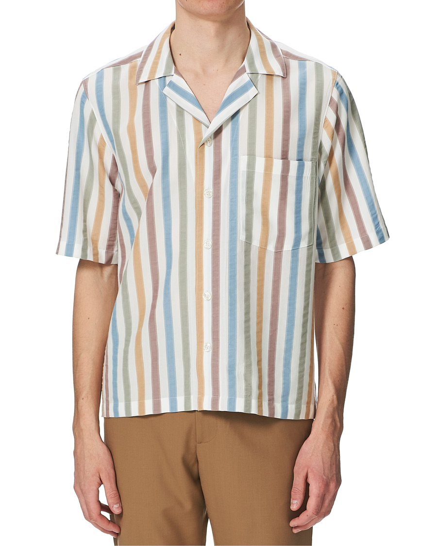 Homme | Chemises | Oscar Jacobson | Hilmer Short Sleeve Striped Resort Shirt Multi