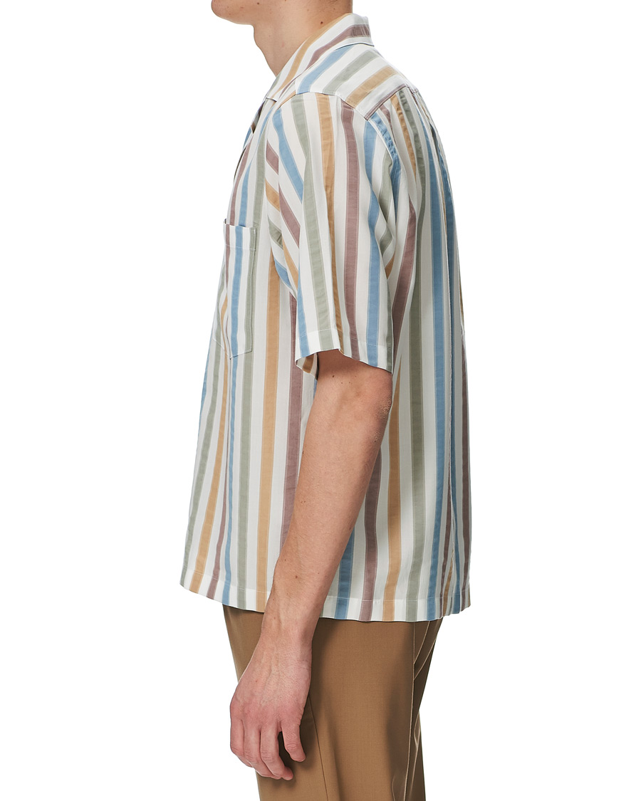 Homme | Chemises | Oscar Jacobson | Hilmer Short Sleeve Striped Resort Shirt Multi