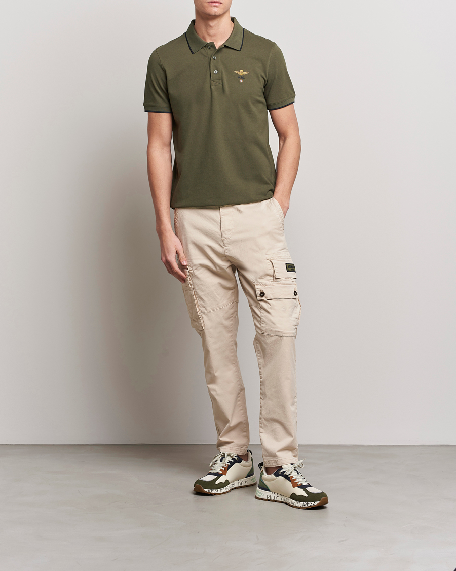 Heren | Polo's | Aeronautica Militare | Garment Dyed Cotton Polo Green