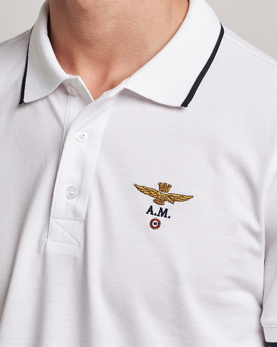 Homme | Polos | Aeronautica Militare | Garment Dyed Cotton Polo Off White