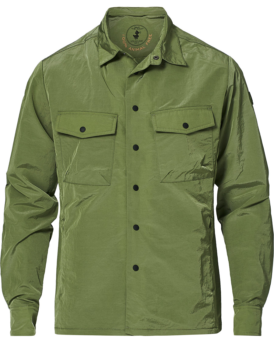 Heren | Overhemden | Save The Duck | Elton Crinkle Nylon Shirt Jacket Cactus Green