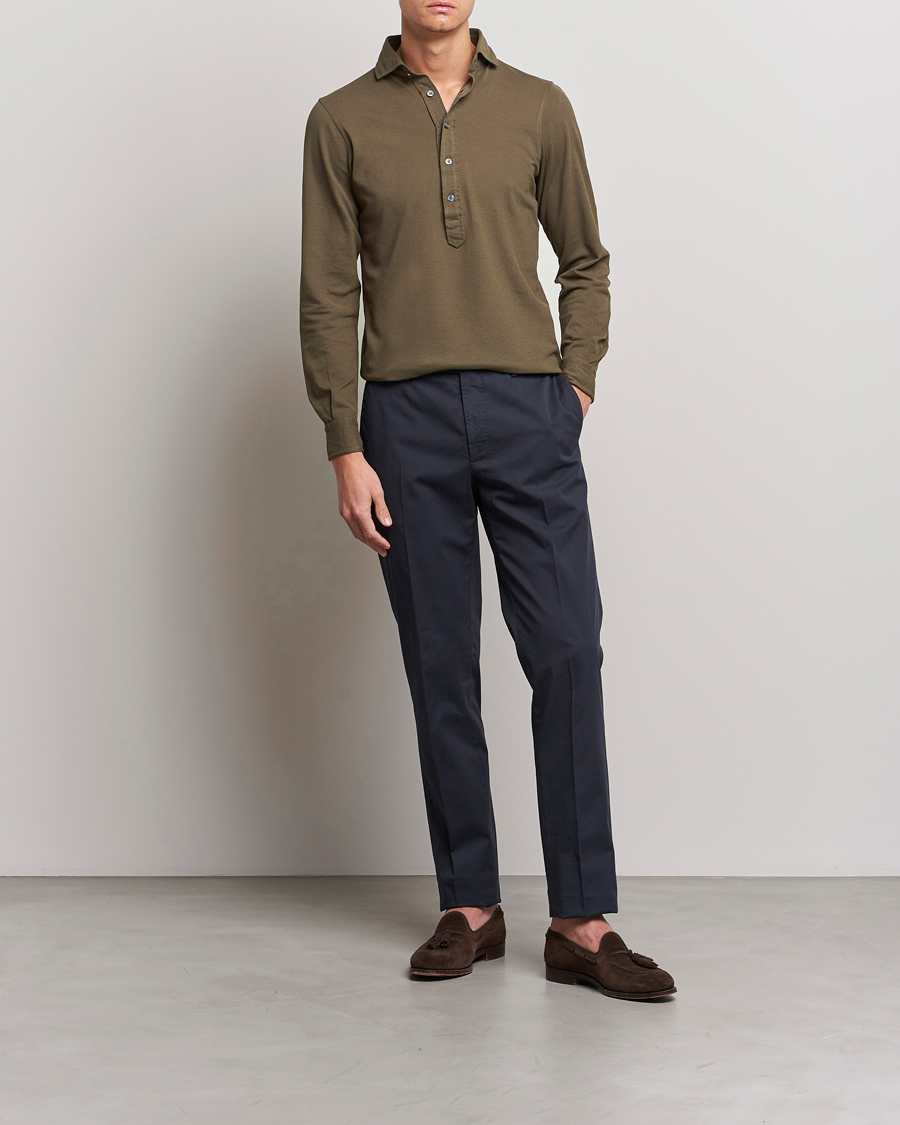 Homme | Chemises | Gran Sasso | Popover Shirt Dark Brown