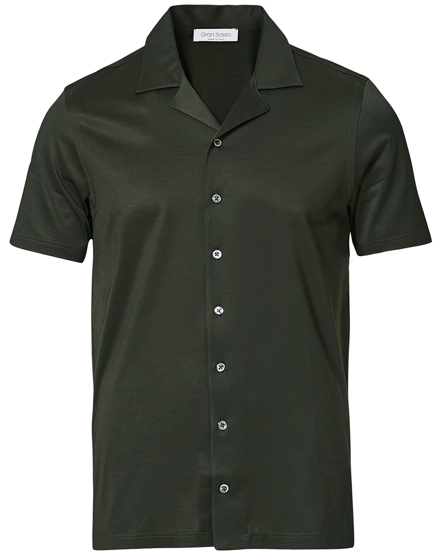 Homme | Polos | Gran Sasso | Mercirized Cotton Bowling Shirt Green