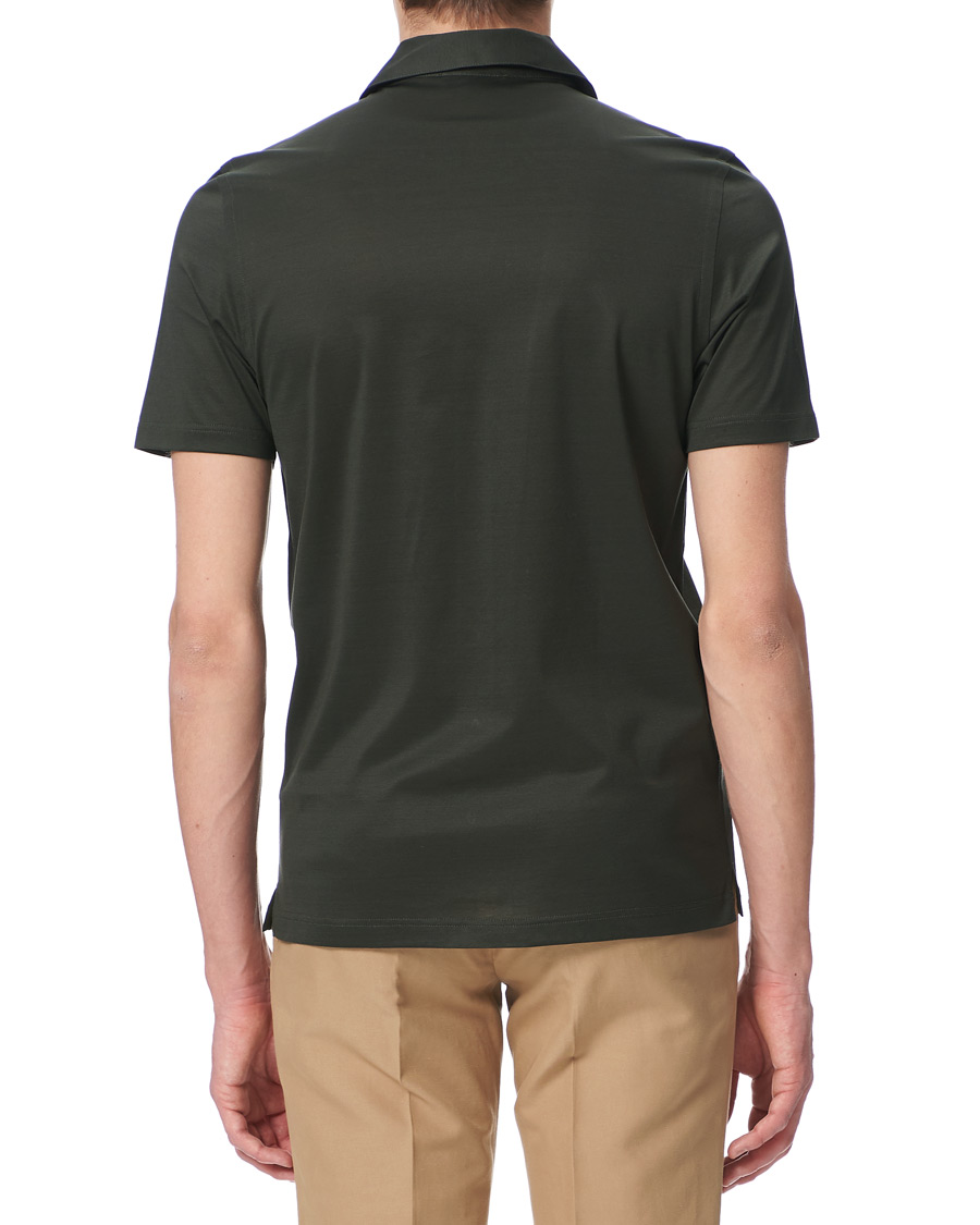 Homme | Polos | Gran Sasso | Mercirized Cotton Bowling Shirt Green