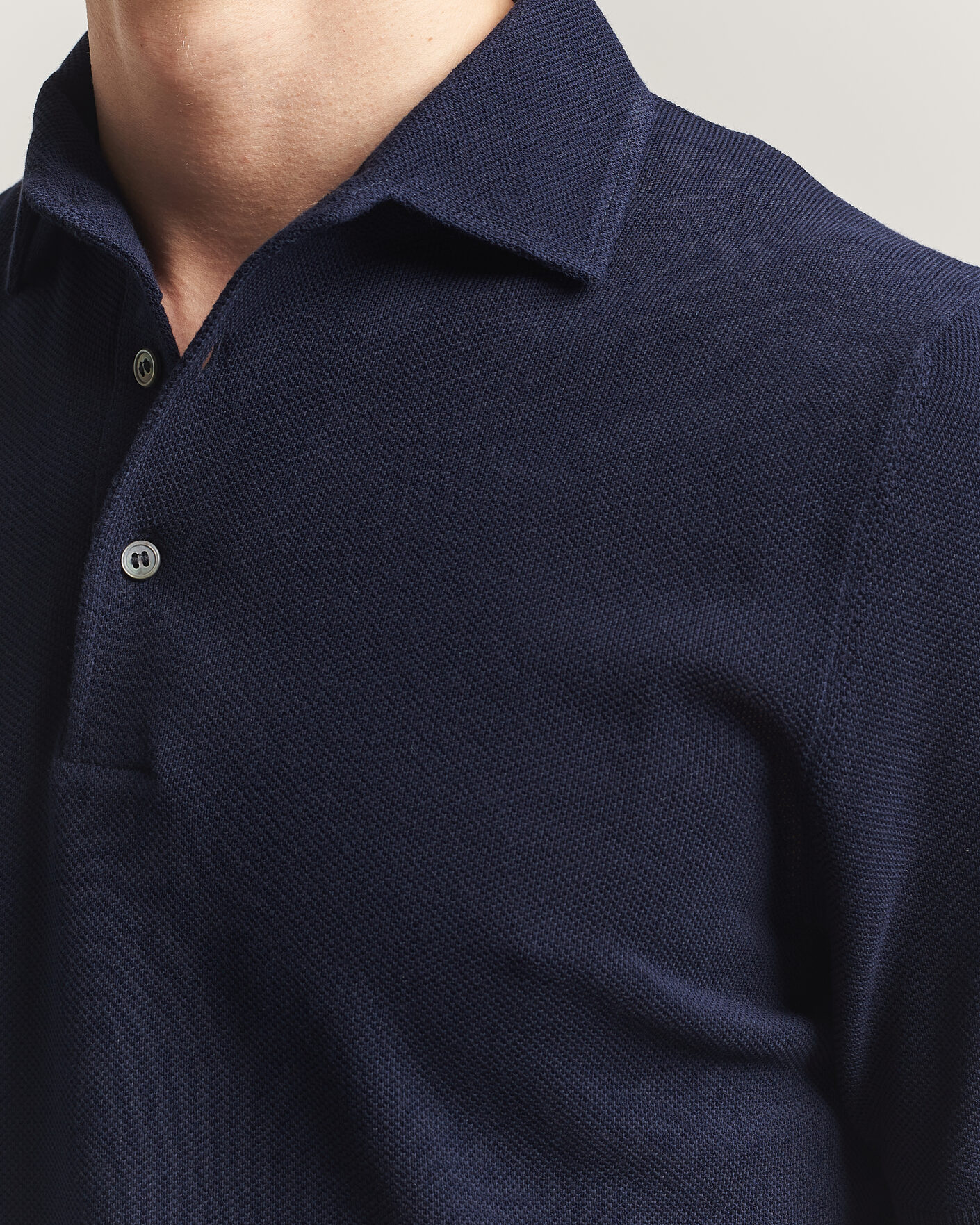 Homme | Polos | Gran Sasso | Structured Cotton Polo Navy