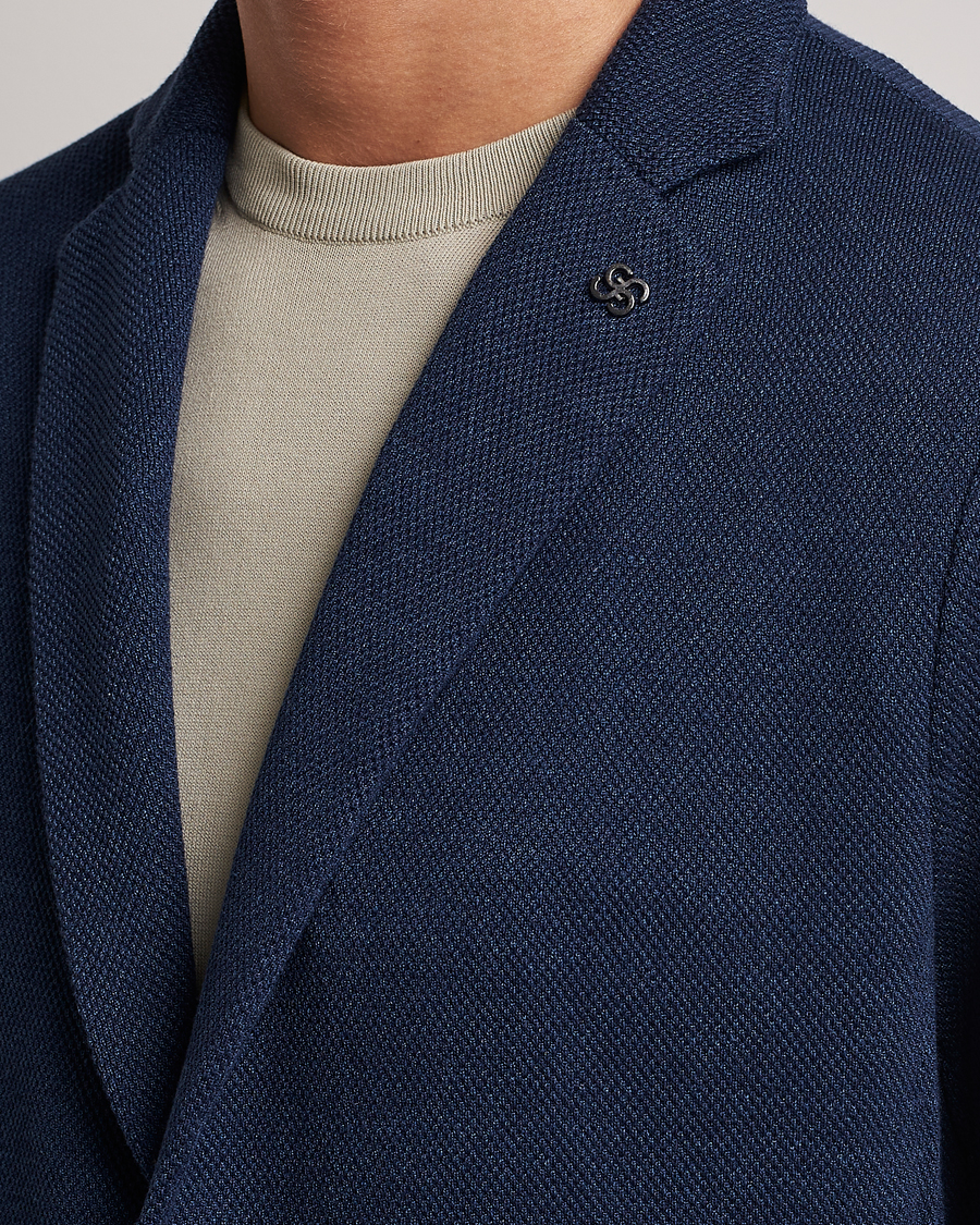 Homme | Blazers | Gran Sasso | Structured Cotton/Linen Blazer Navy