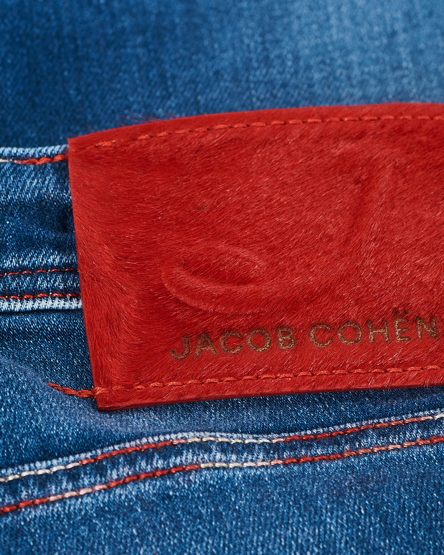 Homme | Jeans | Jacob Cohën | 622 Slim Fit Contrast Stiching Jeans Mid Blue
