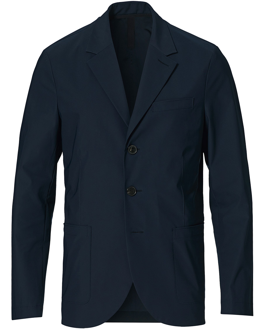 Homme | Blazers | Harris Wharf London | Light Technic Travel Blazer Dark Blue