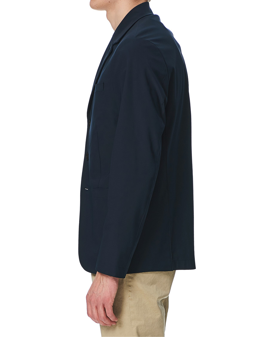 Homme | Blazers | Harris Wharf London | Light Technic Travel Blazer Dark Blue