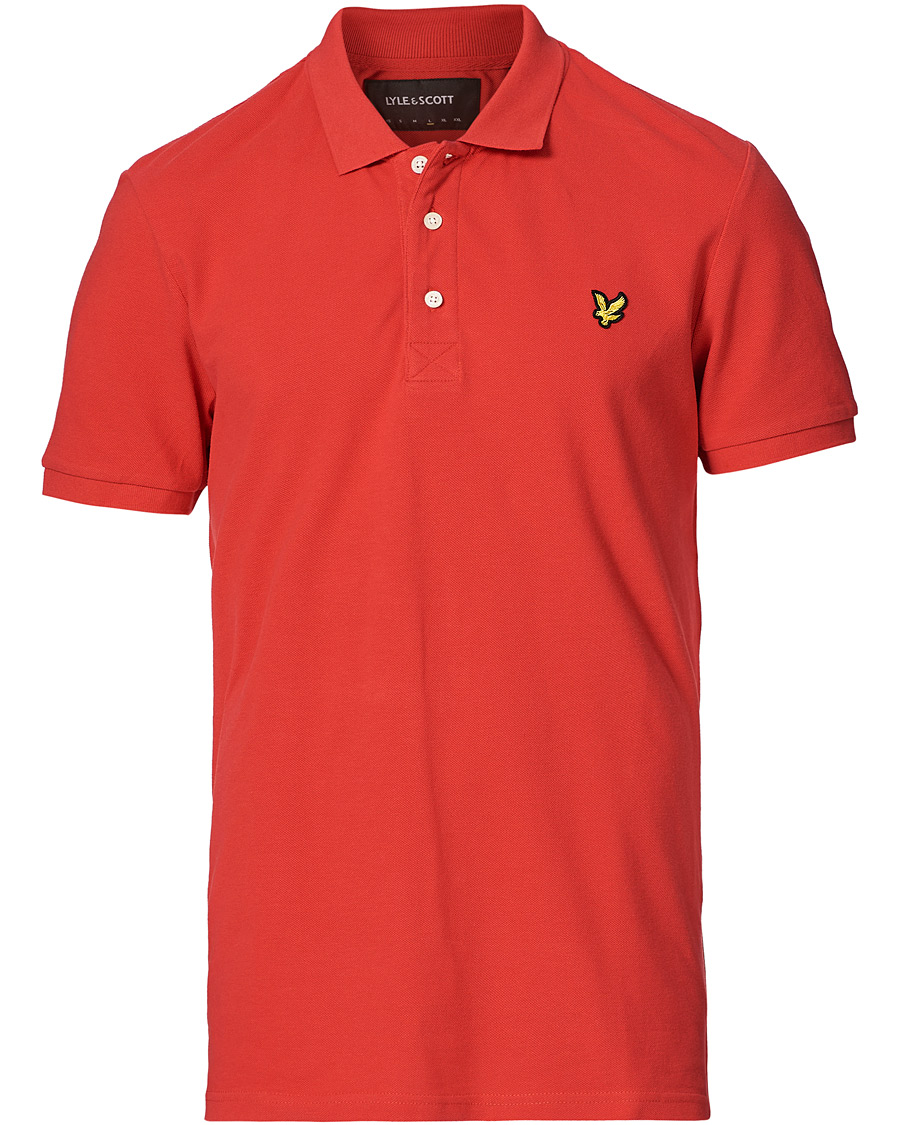 Homme | Polos | Lyle & Scott | Plain Pique Polo Shirt Gala Red