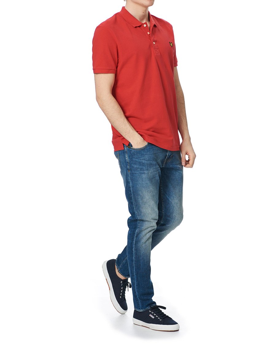 Homme | Polos | Lyle & Scott | Plain Pique Polo Shirt Gala Red