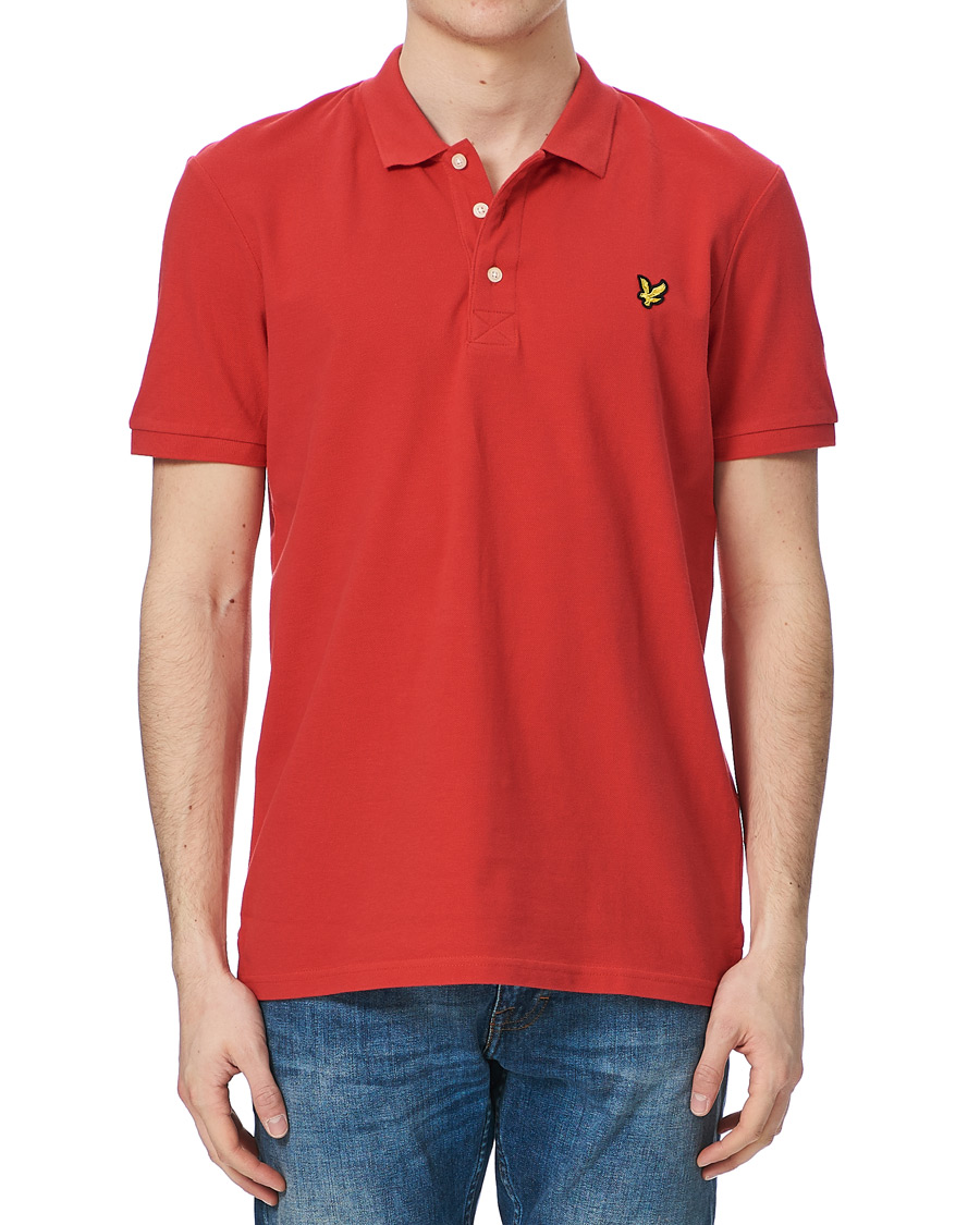 Homme | Polos | Lyle & Scott | Plain Pique Polo Shirt Gala Red