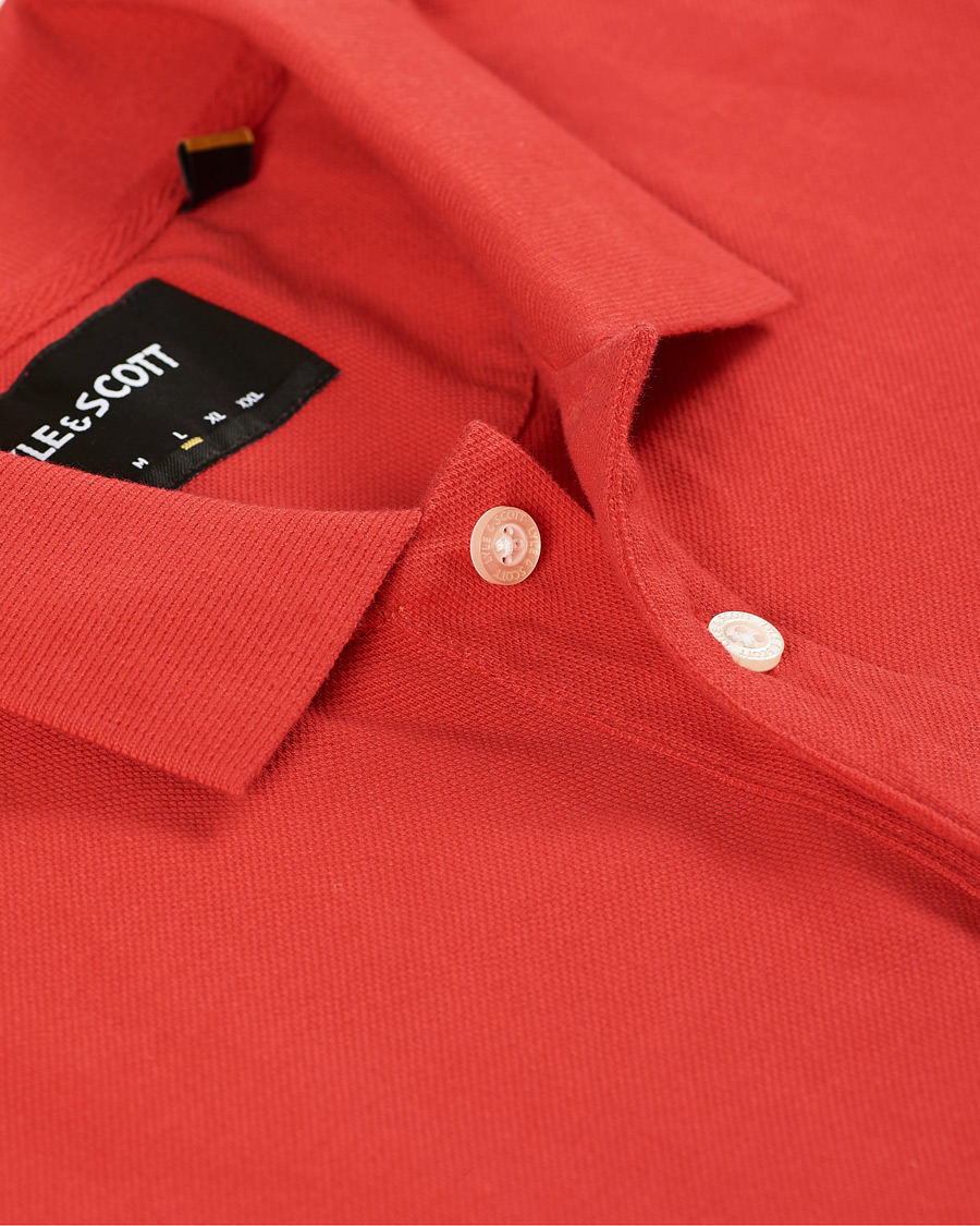 Homme | Polos | Lyle & Scott | Plain Pique Polo Shirt Gala Red
